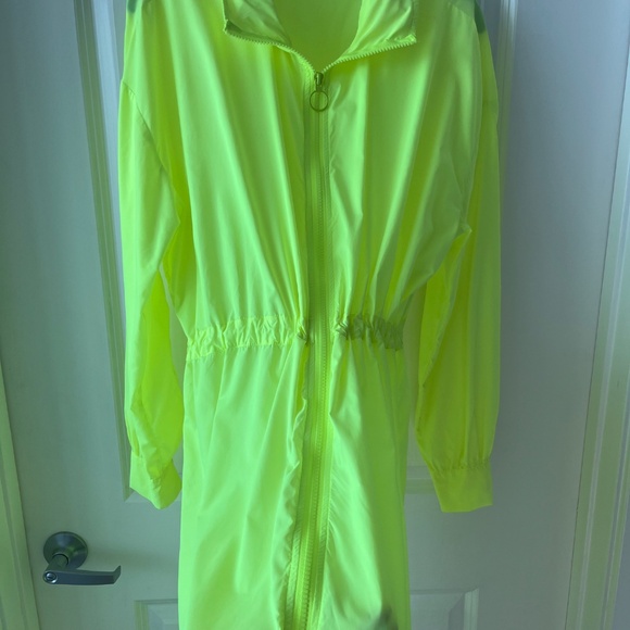 Salty Neon Yellow Longline Zip-Up Windbreaker Jacket – Size S/M - Picture 6 of 14